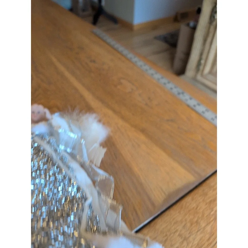 Victorian Xmas Angel Tree Topper White‎ Silver  Feather wings 12